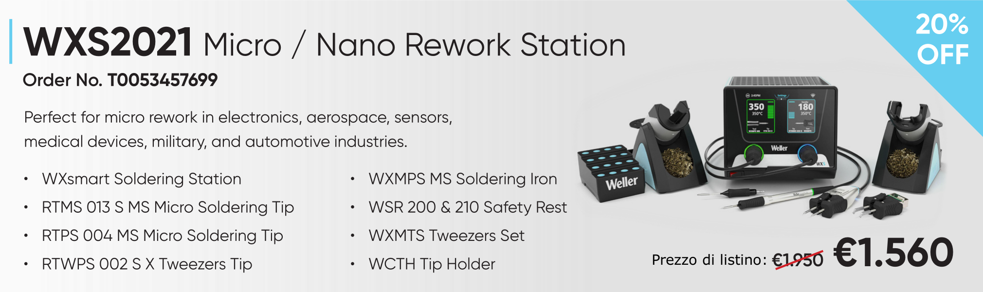 Offerta Stazione di rework Micro/Nano WXS2021 su Adimpex